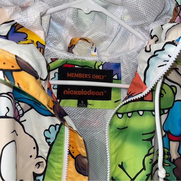 Member's Only X Nickelodeon RugRats All Over Print Windbreaker Hoodie Jacket- S - Picture 5 of 8